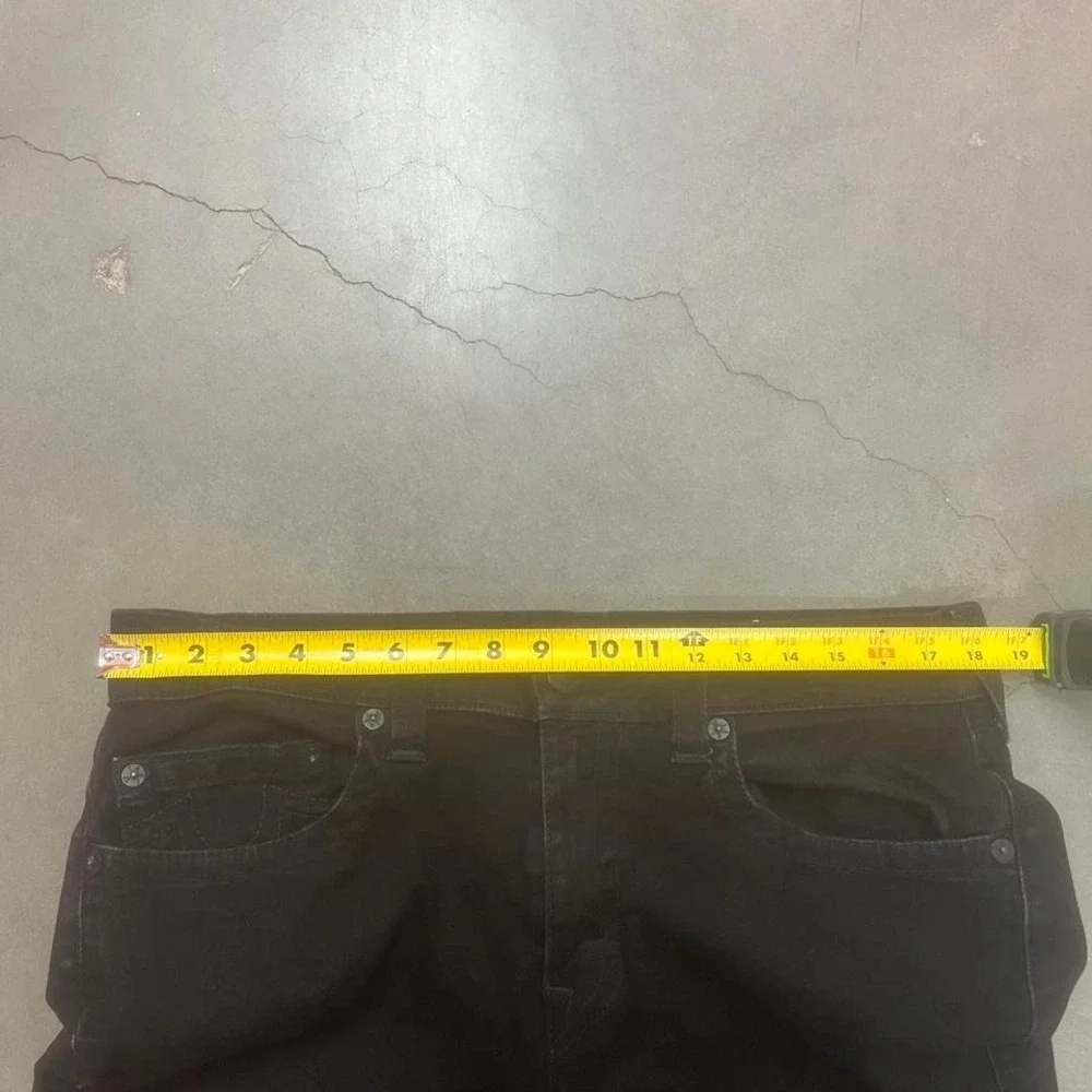 True Religion men's black geno jeans slim straight embroidered y2k 36